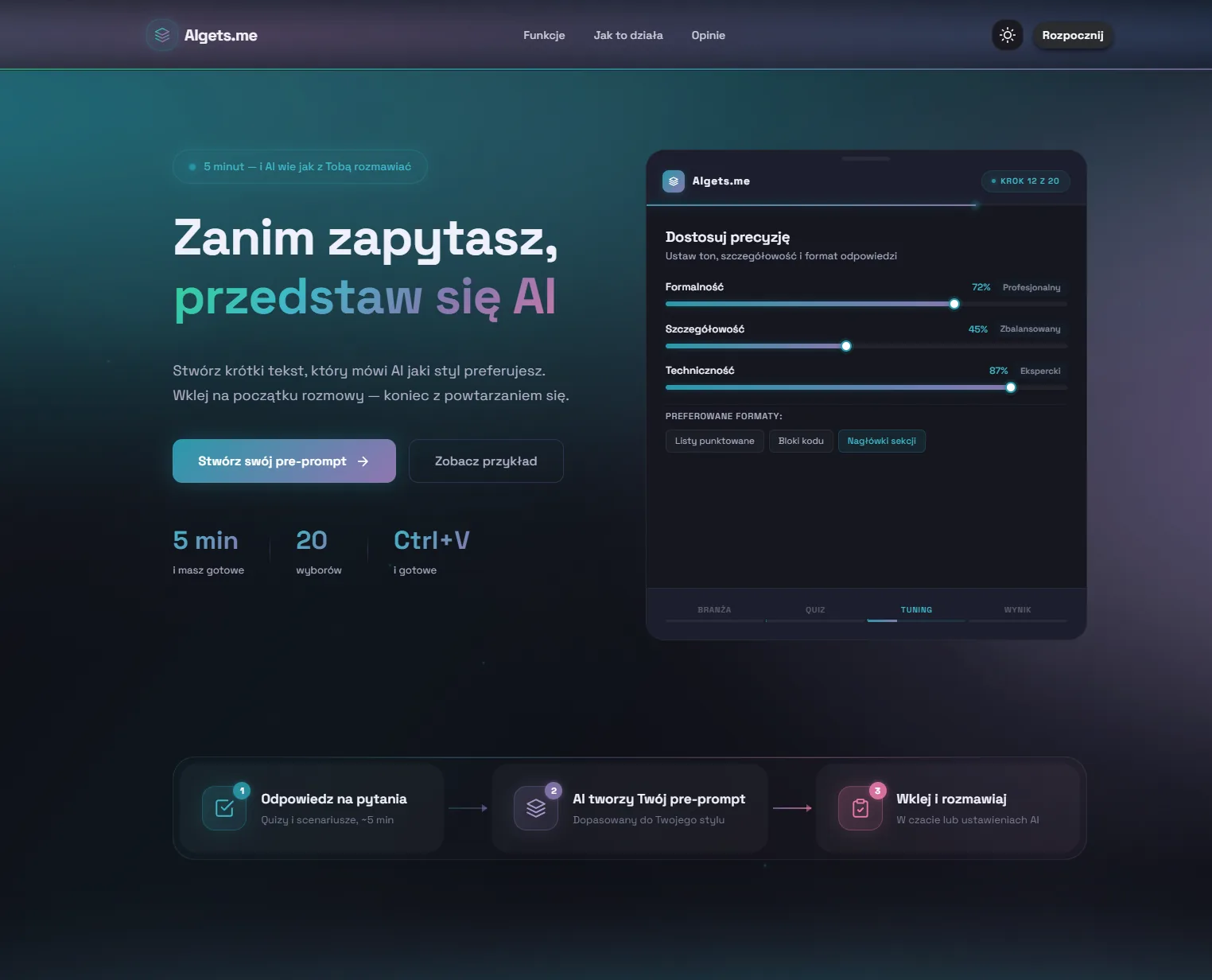Zrzut ekranu:AIgets.me